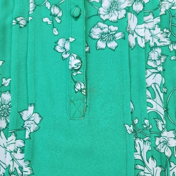 🔸️Nanette Lapore Green Lyst Floral Print Pintuck Sleeveless Dress Size 10 - Picture 14 of 14